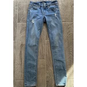 Aero Low Rise Distressed Light Wash Womens Size 0 Jeans Skinny